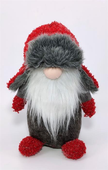 Gnome décoratif Père Noël debout
 Couleur : rouge, gris
 L19cm x L29cm x H44cm