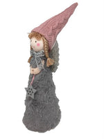 Deko Engel stehend mit Sternanhänger
D:7cm x H:25 cm
Farbe: grau/rosa