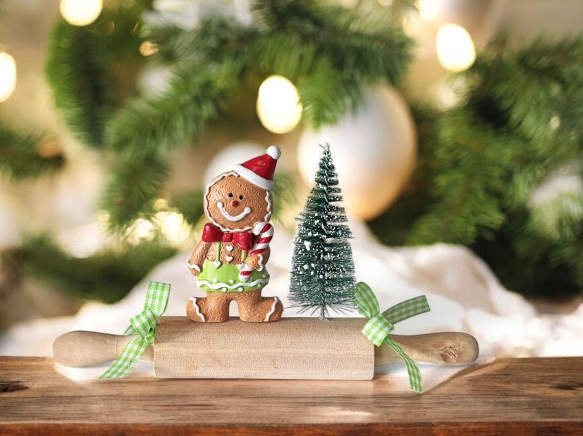 Deko XMAS Wallholz rot grün B:20cm H: 11cm