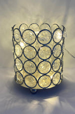 Kerzenhalter mit Strasssteinen 
und verchromtem Metallrahmen
D8.5cm H10cm