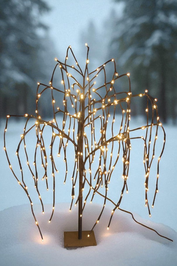 LED Weidenbaum Outdoor mit 420 LED Höhe 150cm Farbe: Braun Warm weisses Licht