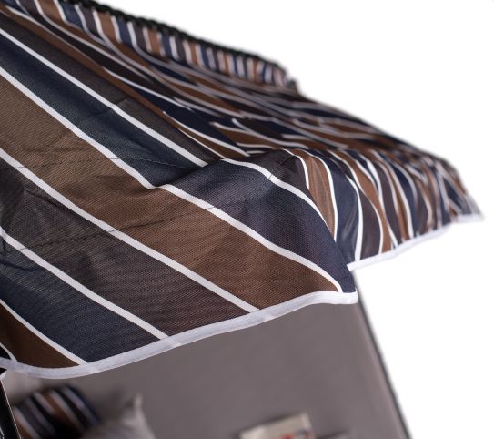 Strandkorb "Ostsee" gestreift anthrazit/braun