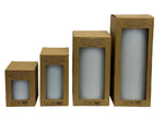 LED Solar Kerze Kunststoff 
Outdoor wasserdicht IP44 
D:10cm - H:19.5cm 
Farbe weiss