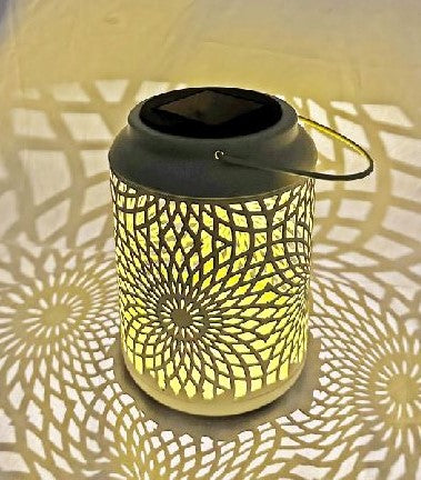 LED Solar Laterne in Gelb aus Metall L15.5cm x B15.5cm x H25.5cm