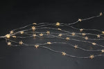 LED Micro Draht Lichterkette
mit Sternen 40 LED 
Länge 50cm 
silber Draht