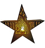 Stern Forest mit Henkel aus Metall Schwarz gold mit Einsatz für Kerzen