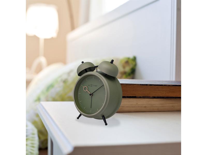 NeXtime Réveil Classique Golden Hour Vert Olive