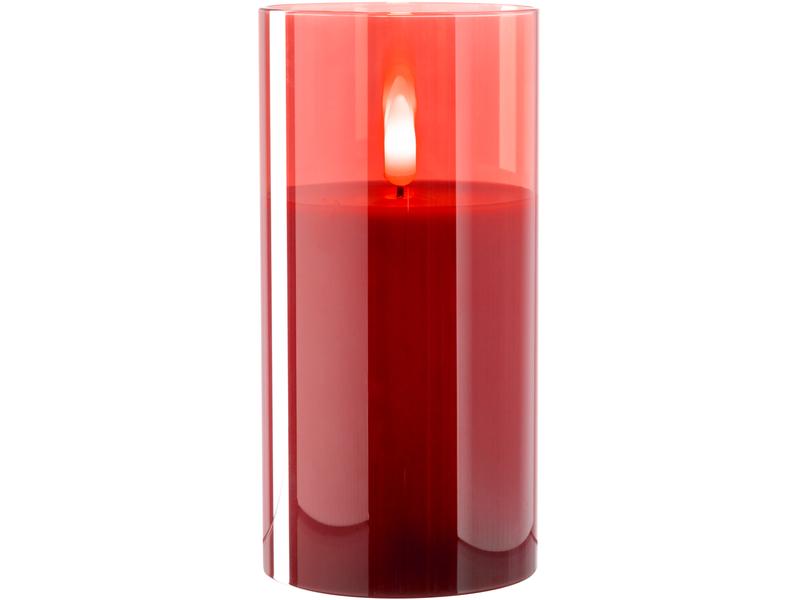 Candela LED Leonardo Autentico 16 x 8 cm, rossa 