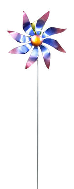 Windspiel Gartenstecker Frosch und Windrad aus Metall H112cm