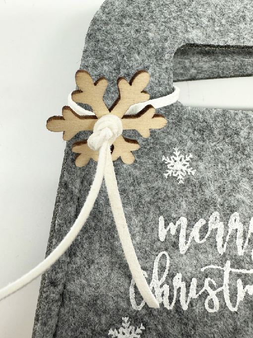 Tasche Xmas aus Filz als Korb in Grau merry Christmas