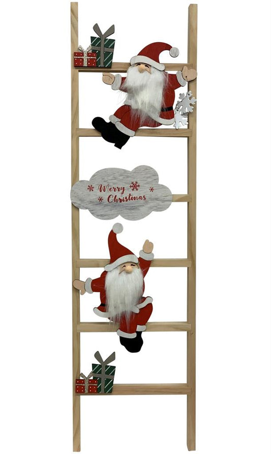 Deko Holzleiter dekoriert 
mit X-mas Motiven 
L:3cm B:25cm H:90cm