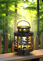 Laterne Forest 3er Set aus Metall Schwarz gold