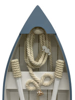 Deko Ruderboot Holz Farbe: Weiss/Blau B:8cm L:19.5cm H:40.5cm