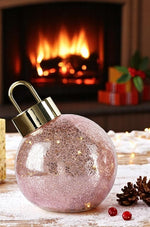 LED Glas Kugel rosa zum Auftstellen Kugel D:12cm
