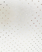 Dekostoff weiss + goldige Punkte Design:Punkte 36cm x 300cm - gerollt