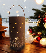 Laterne aus Metall 
mit Rostfinish 
H26cm