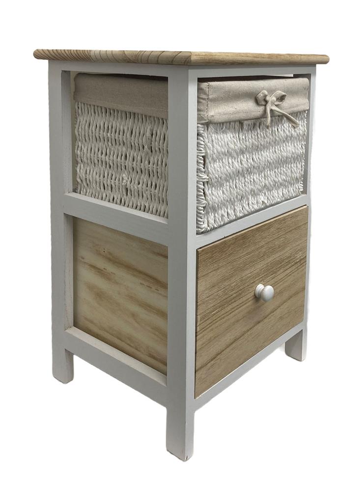 Commode en bois avec 2 tiroirs