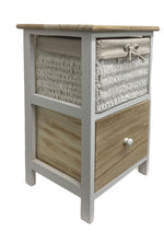 Commode en bois avec 2 tiroirs