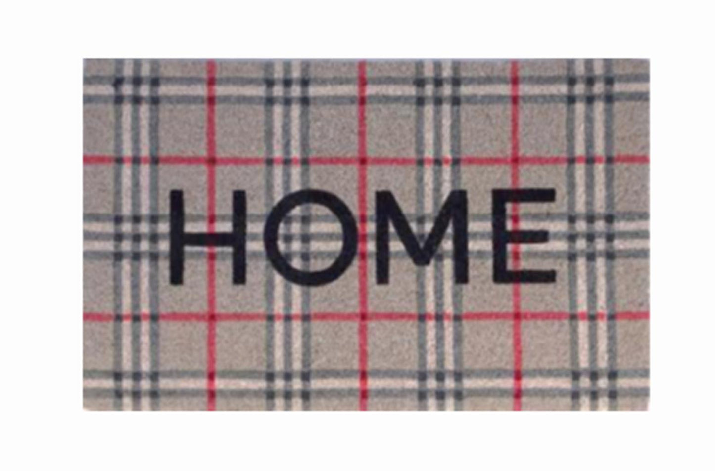 Fussmatte Home grau kariert Grösse 60x40cm