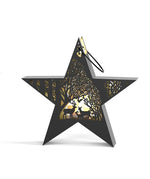 Stern Forest mit Henkel aus Metall Schwarz gold mit Einsatz für Kerzen