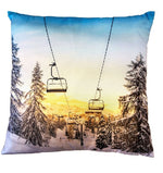 Kissen Sesselbahn in Winterlandschaft Digitaldruck einseitig