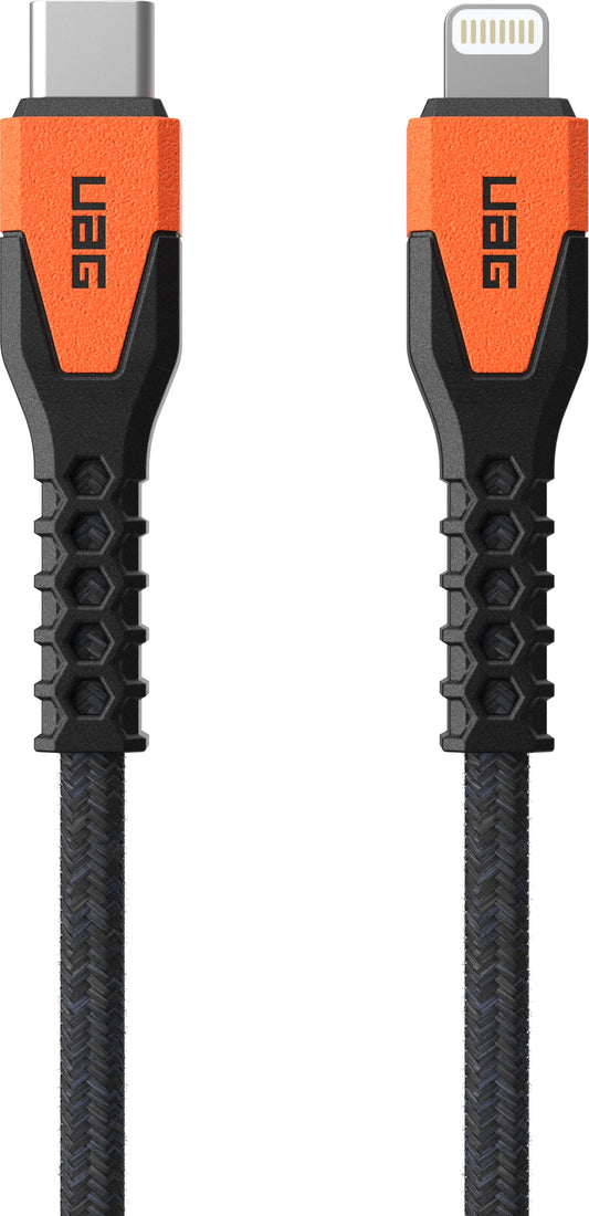UAG Kevlar Core Power Cable USB-C to Lightning - black/orange