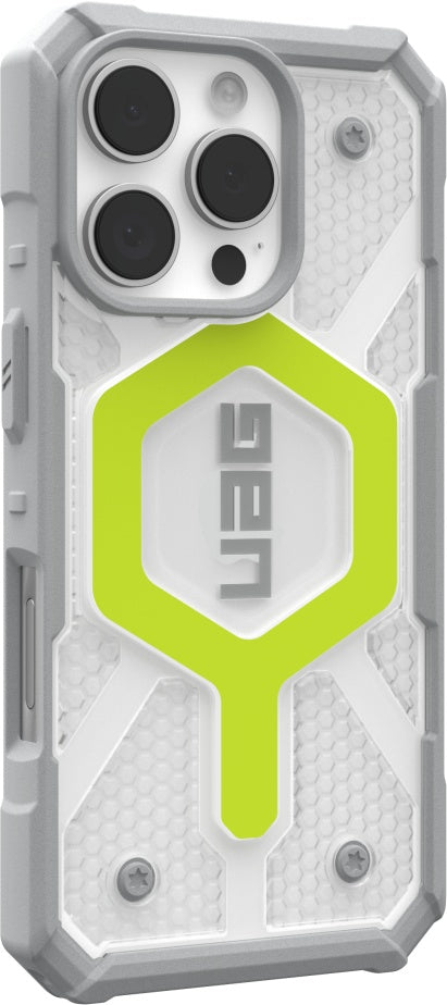UAG Pathfinder Clear Magsafe Case - iPhone 16 Pro - active neon