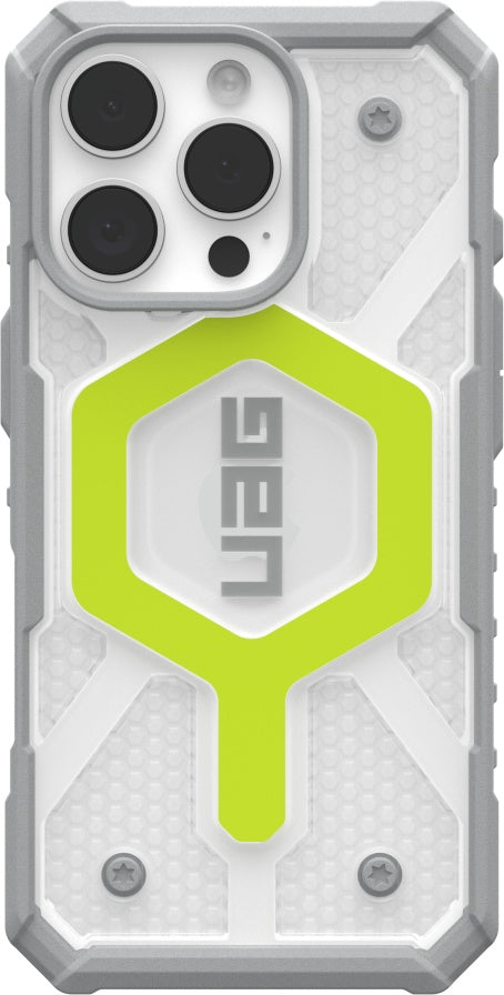 UAG Pathfinder Clear Magsafe Case - iPhone 16 Pro - active neon
