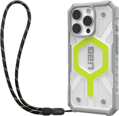 UAG Pathfinder Clear Magsafe Case + Lanyard - iPhone 16 Pro - active neon