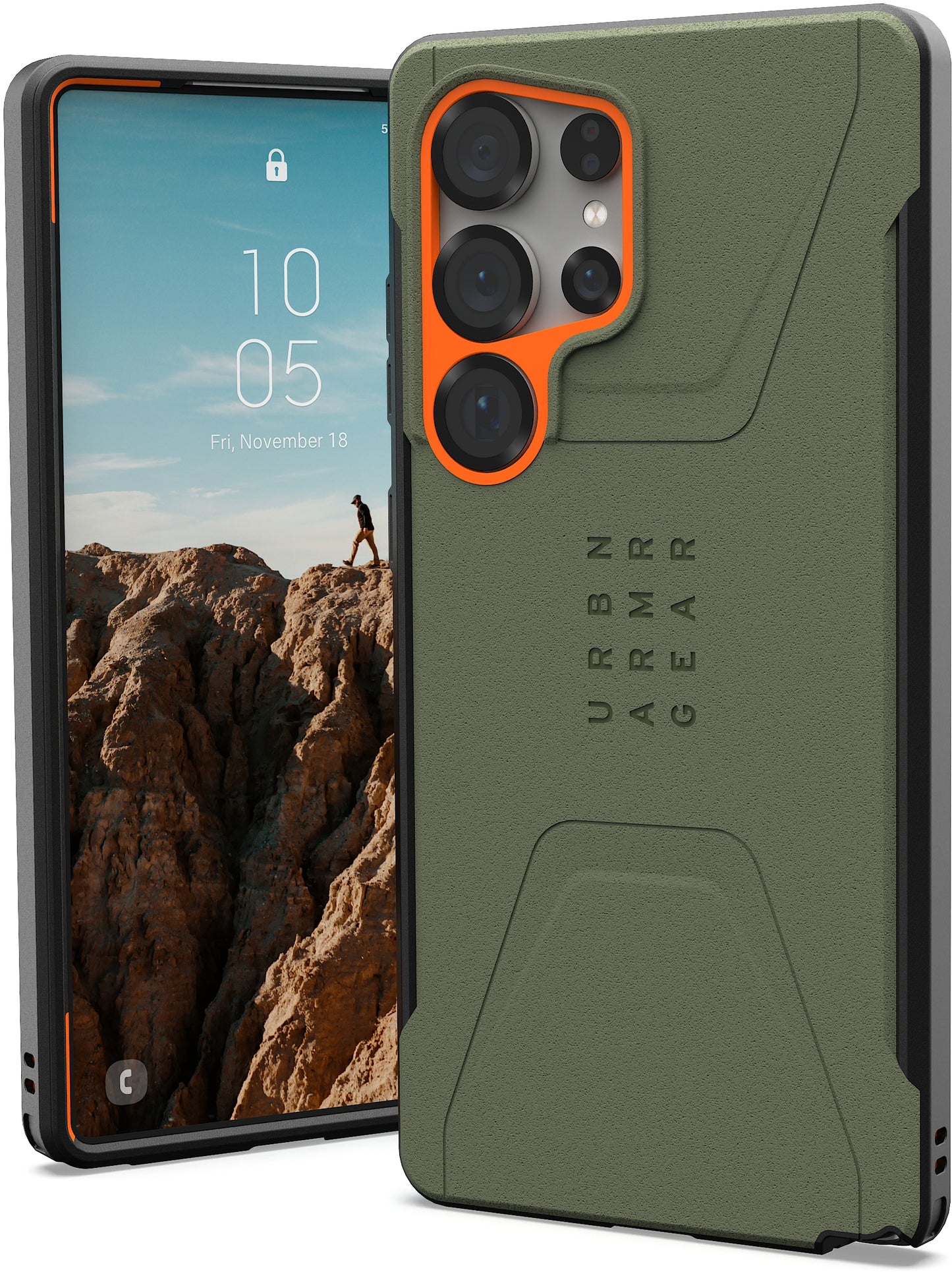 UAG Civilian Pro Case - Samsung Galaxy S25 Ultra - olive drab/orange