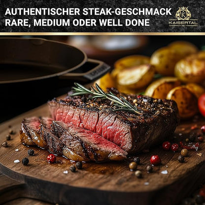 Kaisertal Gusseisen Grillpfanne mit langem Griff [27cm]
