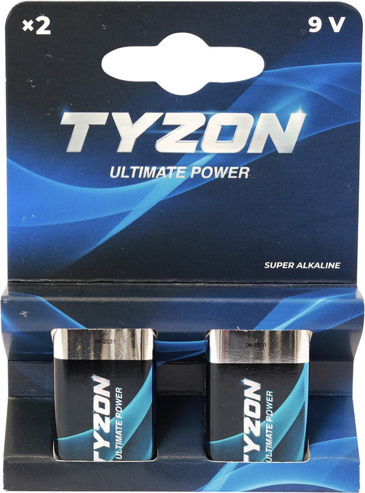 Tyzon 9V Block Super-Alkaline-Batterien 2er Pack