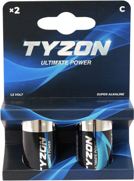 Tyzon 1.5V C Super-Alkaline Batterien 2er Pack