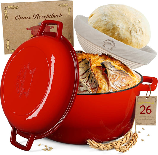 Schmorgold Gusseisen Brotbacktopf (4.7L) mit 2in1 Deckel