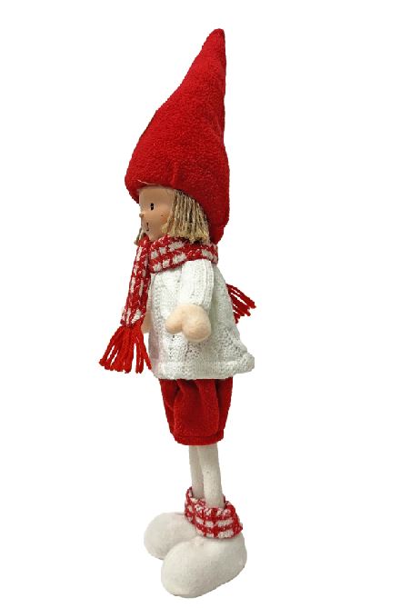 Deko Figur Junge weiss rot H40cm