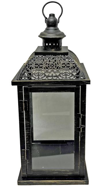 Laterne aus Metall anthrazit H41cm