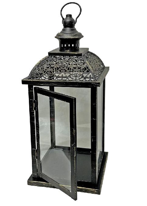 Laterne aus Metall anthrazit H41cm