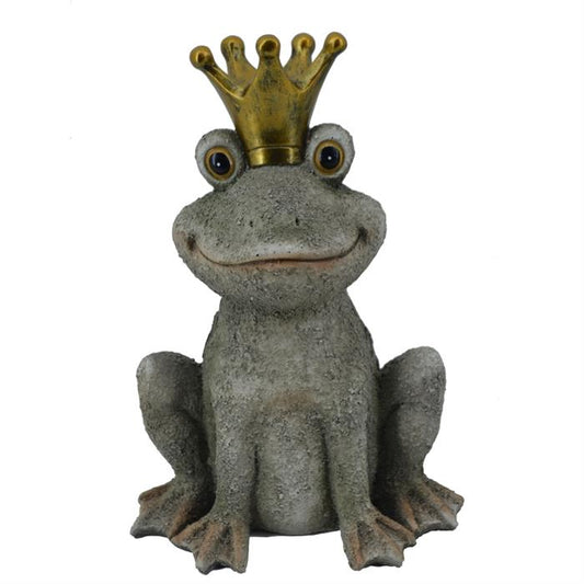 Froschkönig sitzend 
aus Polyresin 
T14cm B19cm H26cm