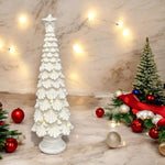 LED Tannenbaum weiss aus Magnesia mit 8 LED H78cm