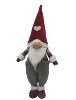 Deko Wichtel Santa stehend Farbe: Grau/Rot L13cm x B20cm x H57cm