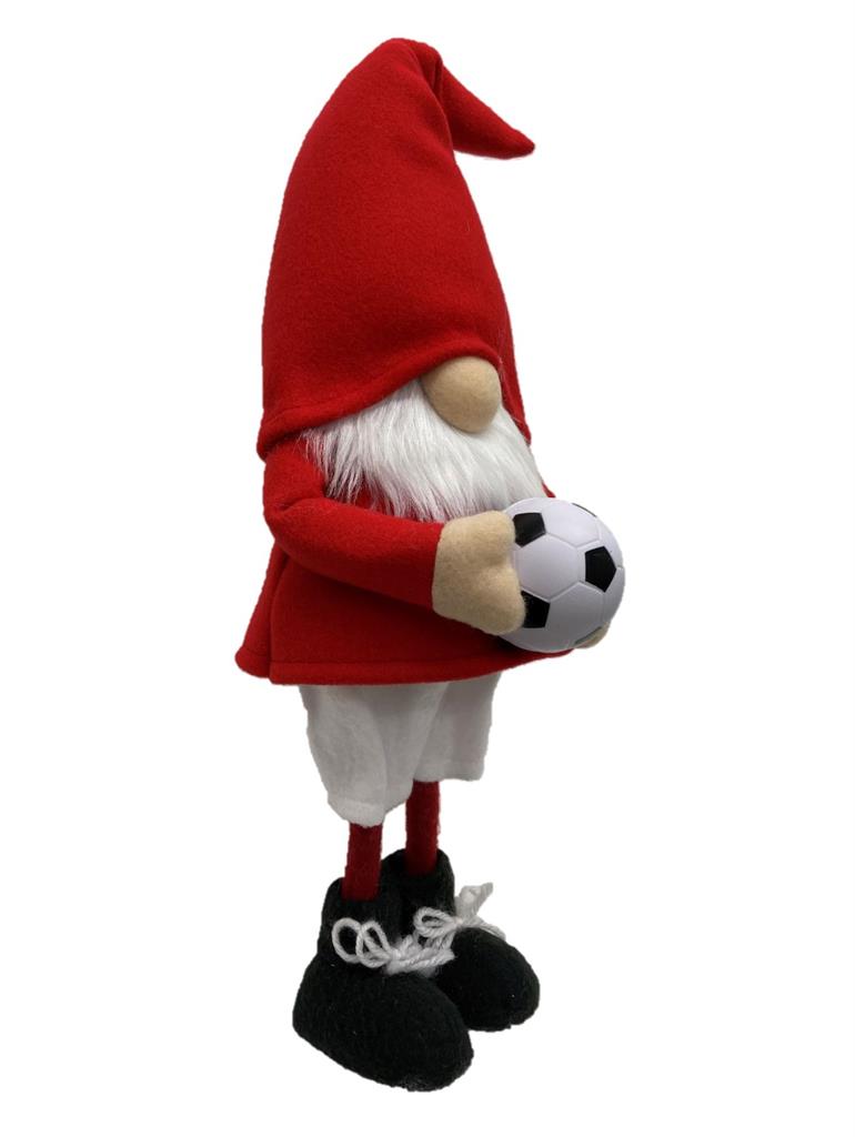 Deko Wichtel Santa 
Fussball WM stehend 
Farbe: Rot weiss