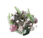 Kerzenhalter Xmas aus Holz 
mit Dekorationselementen 
für eine Kerze oder Teelicht