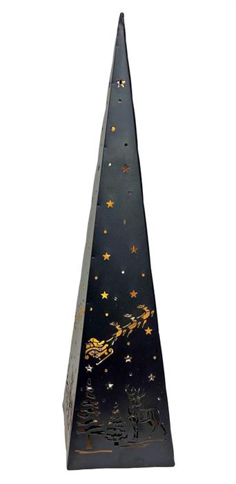 LED Pyramide Forest aus Metall mit 30 LED Motiv: Hirsche Wald H50cm