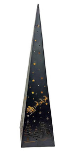 LED Pyramide Forest aus Metall mit 30 LED Motiv: Hirsche Wald H50cm