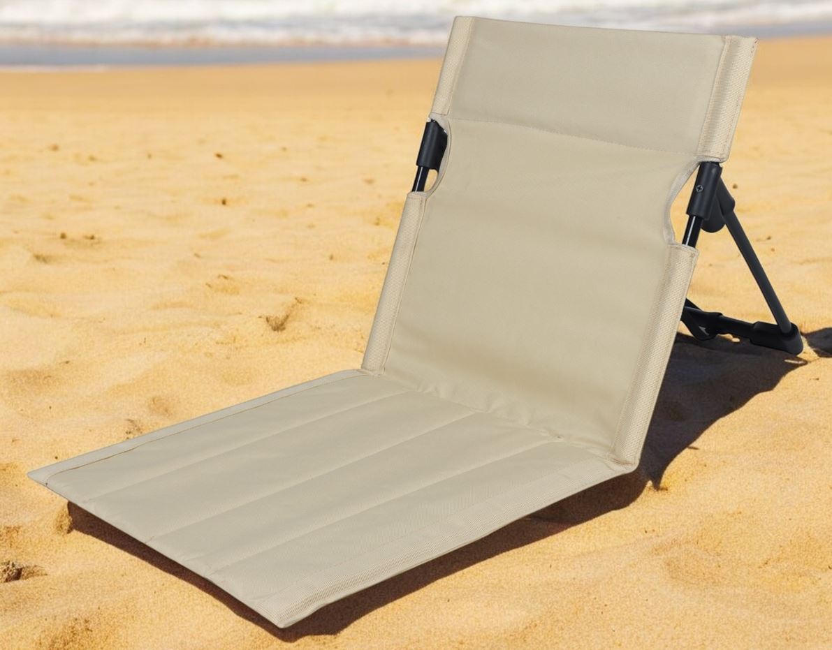 Liegestuhl Strandmatte mit Metallrahmen Farbe: Beige