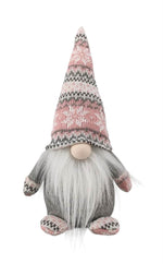 Deko Wichtel Santa 
Farbe: Rosa/Grau 
L:9cm B:13cm H:27cm