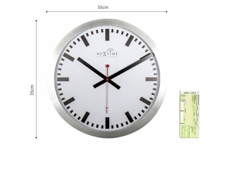 Stazione orologio da parete NeXtime RCC Ø 35 cm bianca