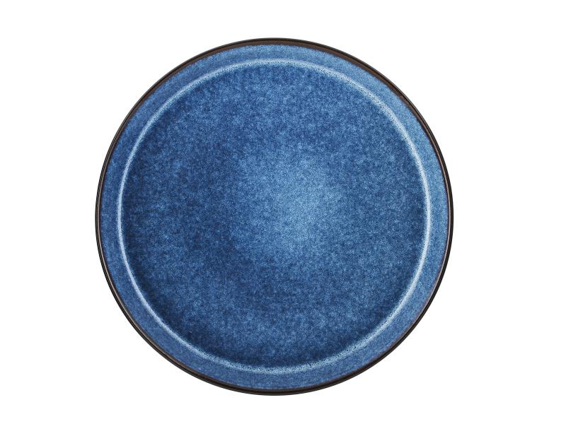 Assiettes plates Bitz Ø 27 cm, 6 pièces, noir/bleu foncé