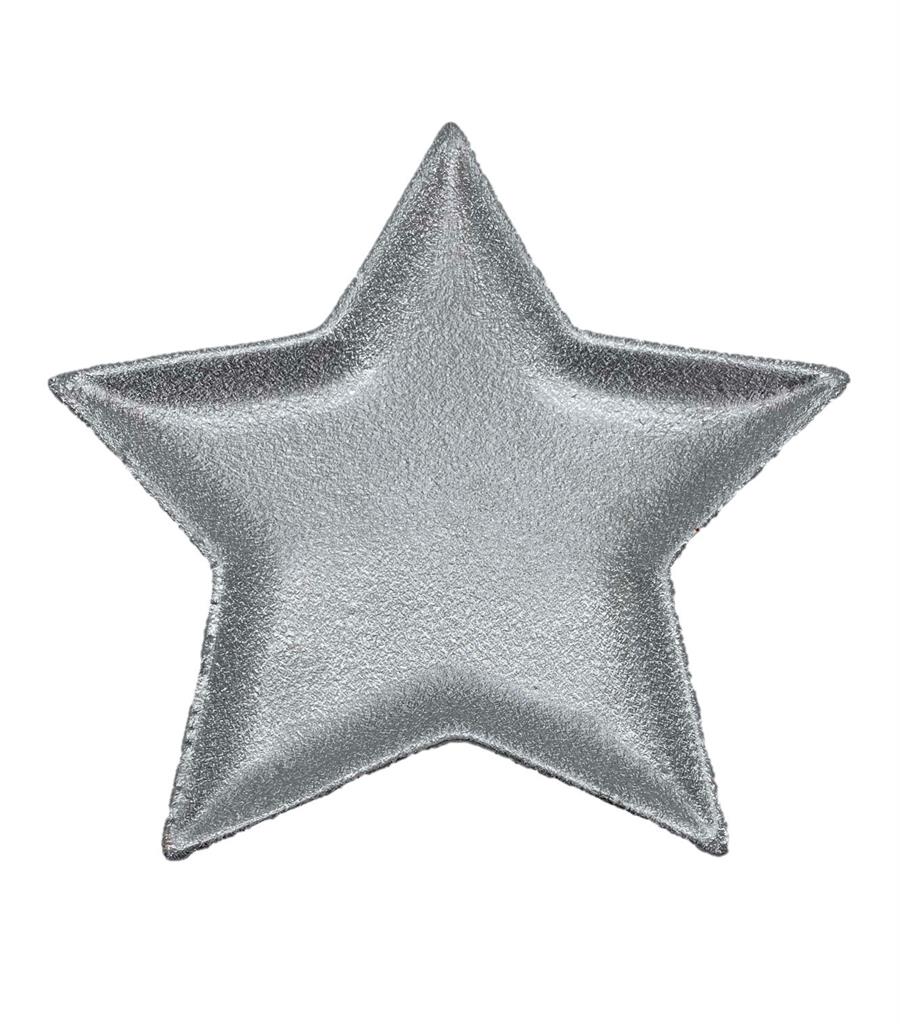 Deko Schale Stern 
aus Keramik
Farbe: Silber
D:24cm x H:2cm