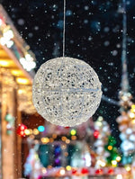 LED Deko Kugel weiss Outdoor aus Metall mit 400 LED Micro Light Durchmesser 30cm